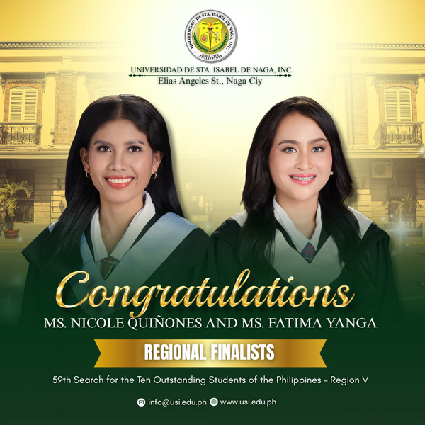 Nicole Quiñones and Fatima Yanga Named Regional Finalists in the 59th Search for the Ten Outstanding Students of the Philippines – Region IV
